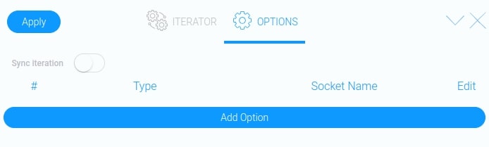 Options of iterator node