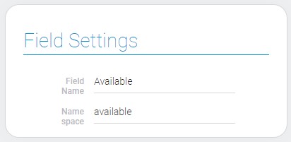 Settings of available field