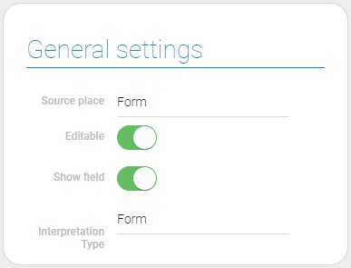 General settings of cards element