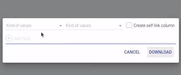Selecting the type of values to export