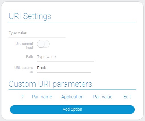 URI settings of go to link element