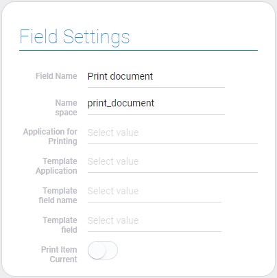 Settings of print document field