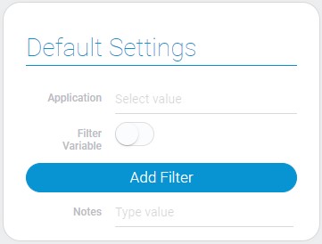 Default settings of filter node