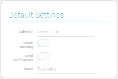 Default settings after authorization
