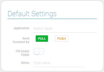 Default settings of item constructor node
