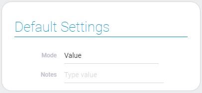 Value mode settings
