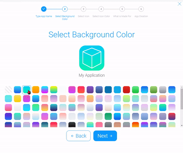 Selecting color of the background