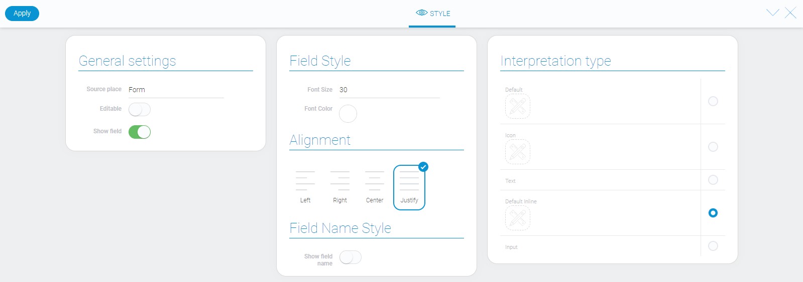 Style of app element