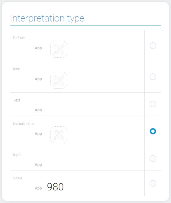 Types of app interpretation
