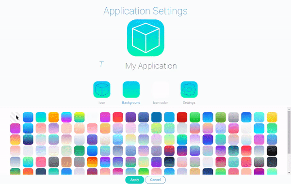 Selection of application icon