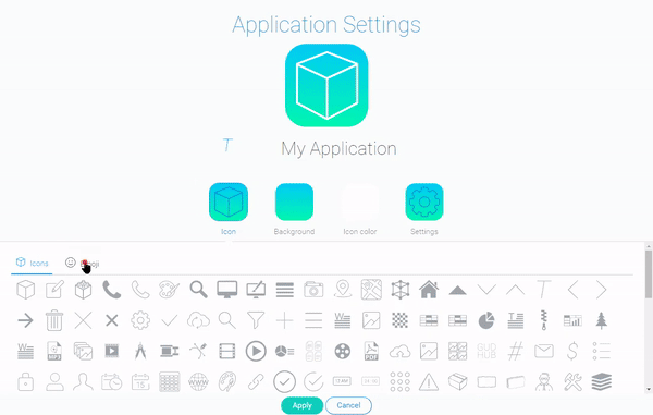 Application icon selection