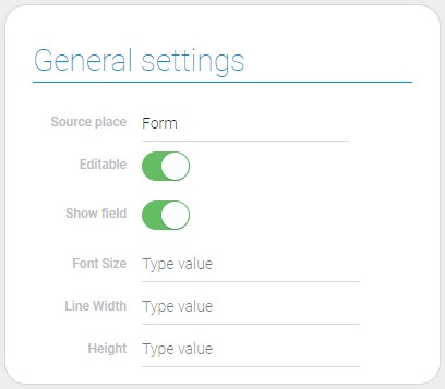 General settings of barcode style