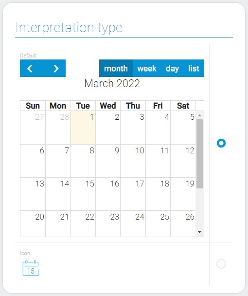 Types of calendar interpretation
