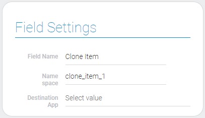 Settings of clone item field
