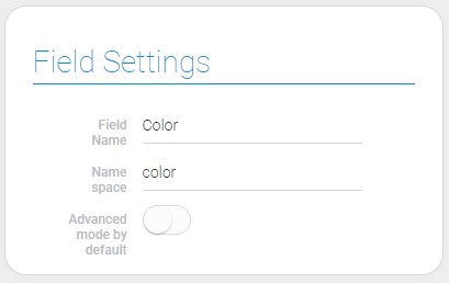 Field settings of the color