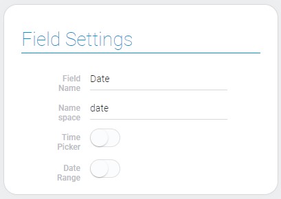 Field settings of the date element