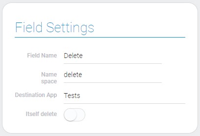 Settings of delete item field