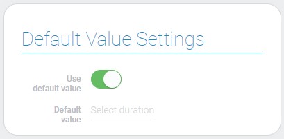 Settings of duration default value