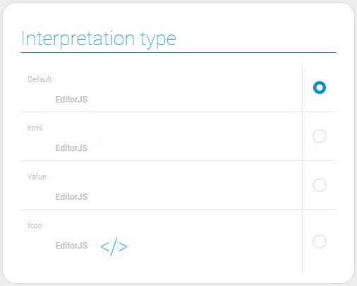 Types of editor JS interpretation