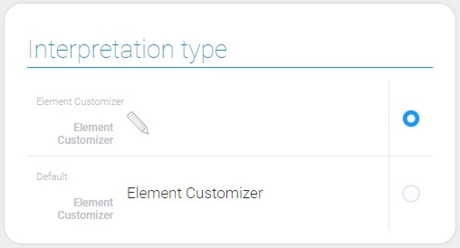 Types of element customizer interpretation types