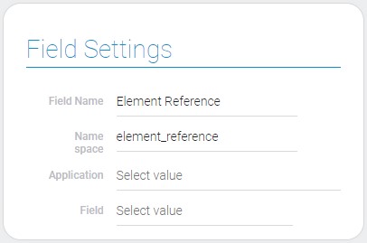 Settings of element reference field