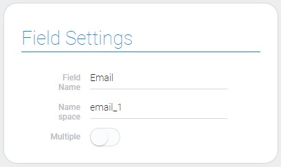 Field settings of the email element