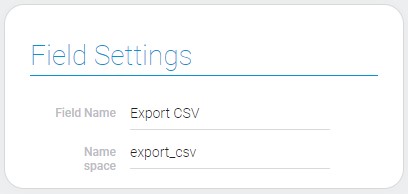Settings of export CSV element