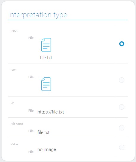 Types of the file interpretation