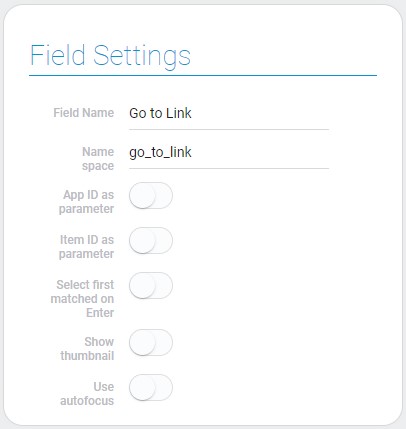 Settings of go to link field