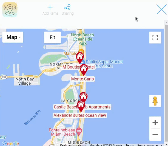 Work of the google map element