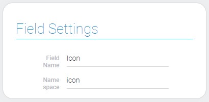 Settings of icon field