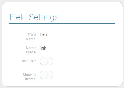 Settings of link field