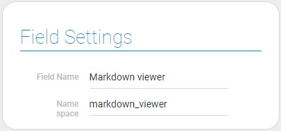 Settings of markdown viewer field