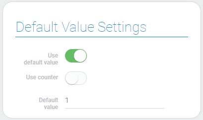Default value settings of the number element