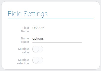 Settings of options field