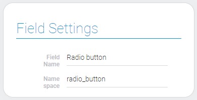 Settings of radio button field