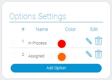 Settings of radio button options