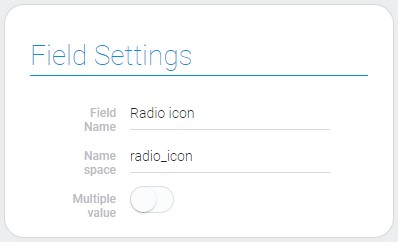 Settings of radio icon field