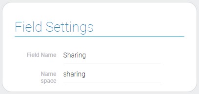 Settings of sharing field
