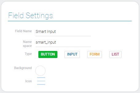 Settings of button type smart input