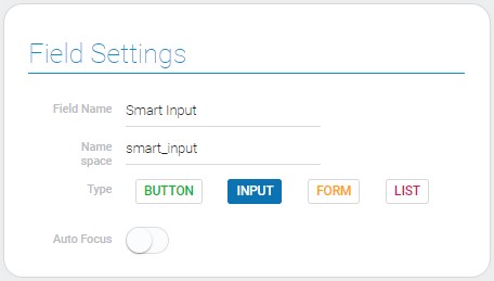 Settings of input type