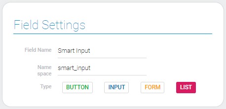 Settings of list type smart input