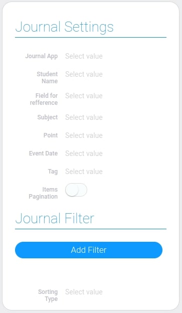 Settings of the journal