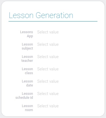 Settings of the lessons generation