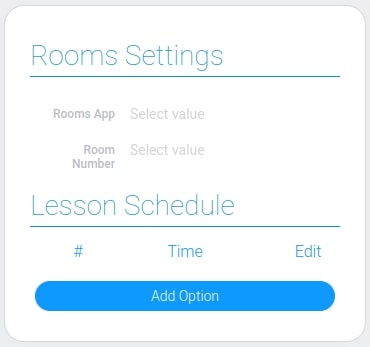 Settings of rooms and a lesson schedule
