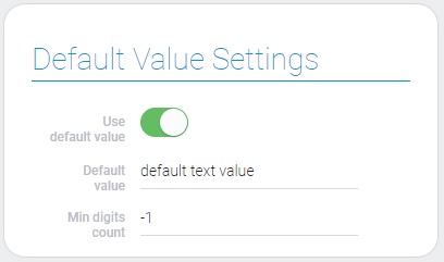 Text default value settings