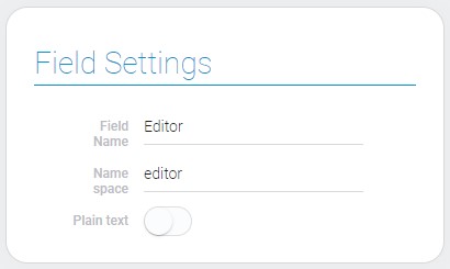 Settings of text editor field