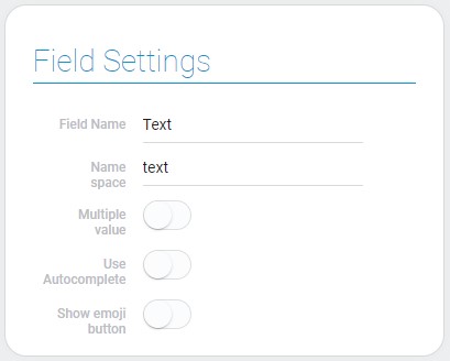 Text field settings