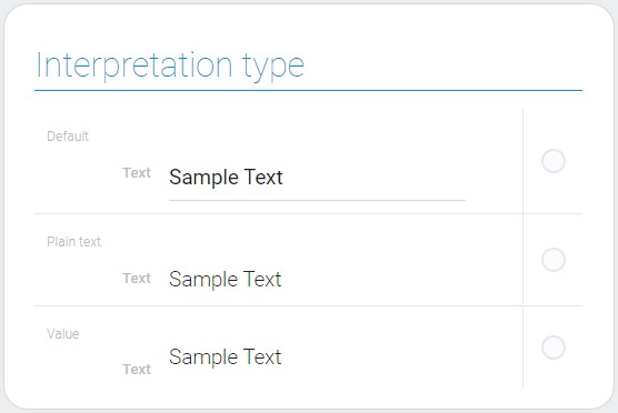 Text interpretation types
