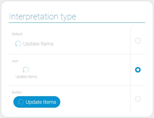 Types of update items interpretation